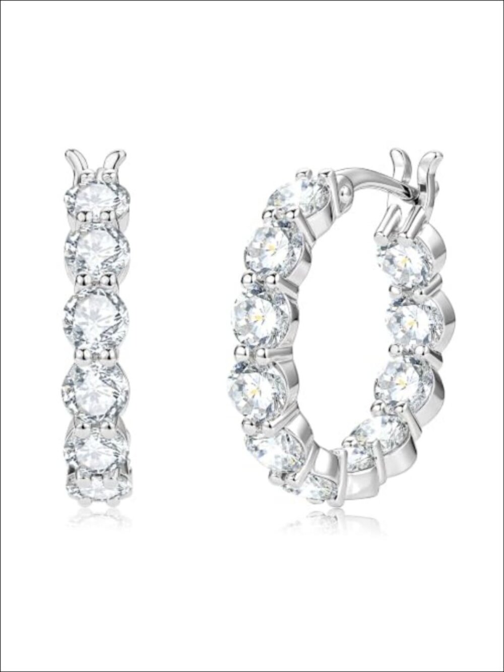 Moissanite Hoop Earrings 14K Gold Plated 3.8mm Lab Created Unisex